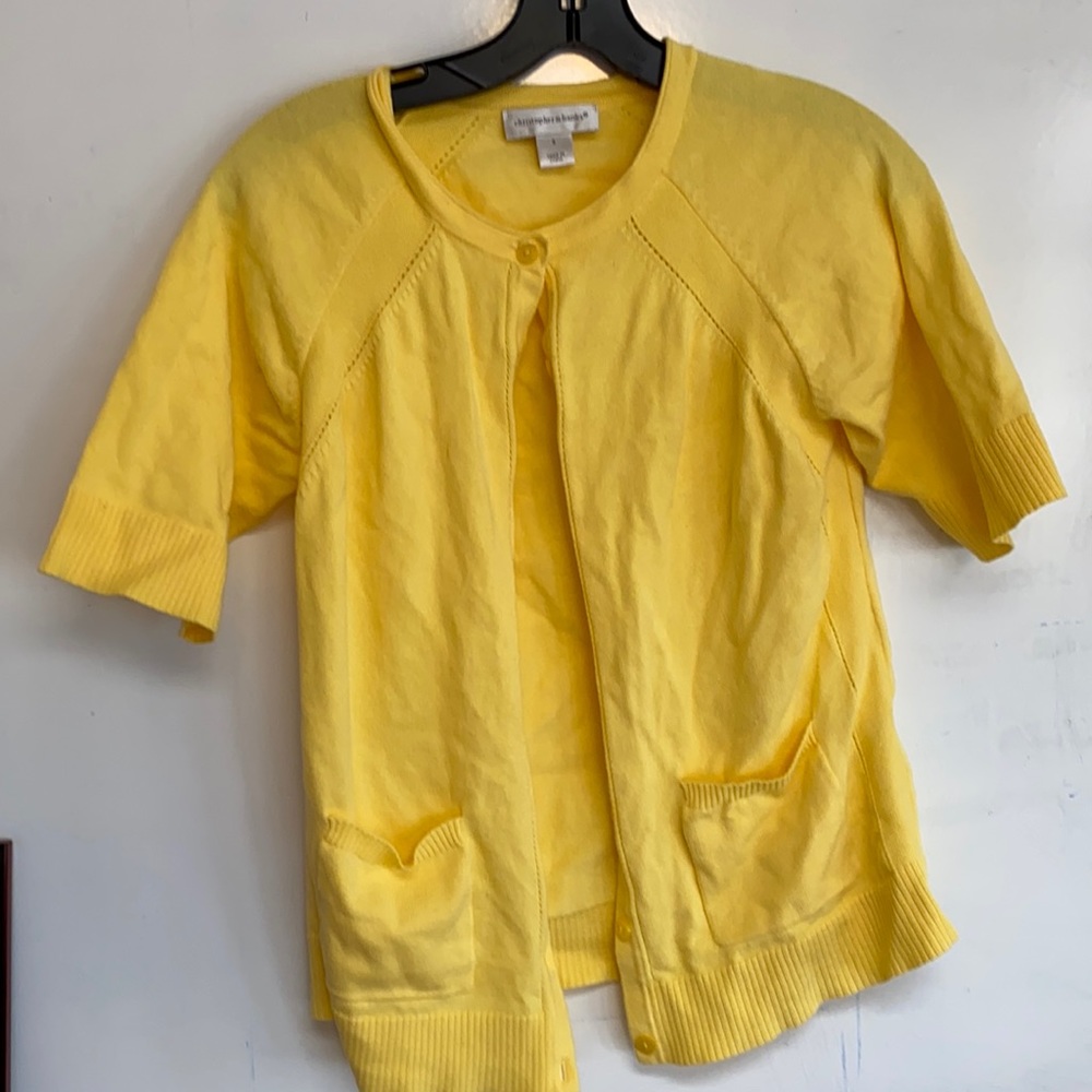 Christopher & banks half sleeve yellow lightweight sweater